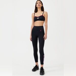 PE Nation Salto Legging Black High Rise Logo Activewear | Size M